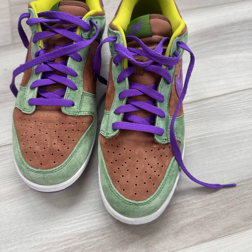 Nike Green and Brown Sneakers with Purple Accents
